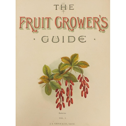 240 - The Fruit Growers Guide by John Wright, six volumes with coloured illustrations, published by J S Vi... 