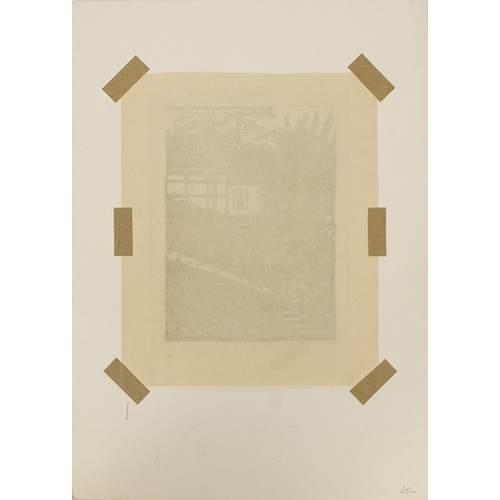 1256 - Two unframed German pencil signed etchings, together with cardboard sleeves, both mounted, each 16cm... 