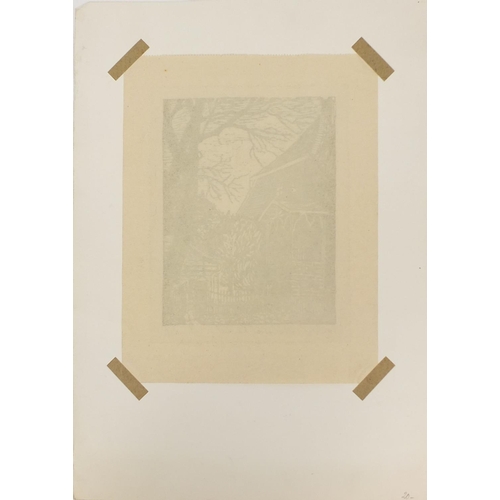 1256 - Two unframed German pencil signed etchings, together with cardboard sleeves, both mounted, each 16cm... 