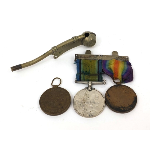 331 - Three British Military World War I medals comprising two Victory and one 1914-18 medals, one Victory... 