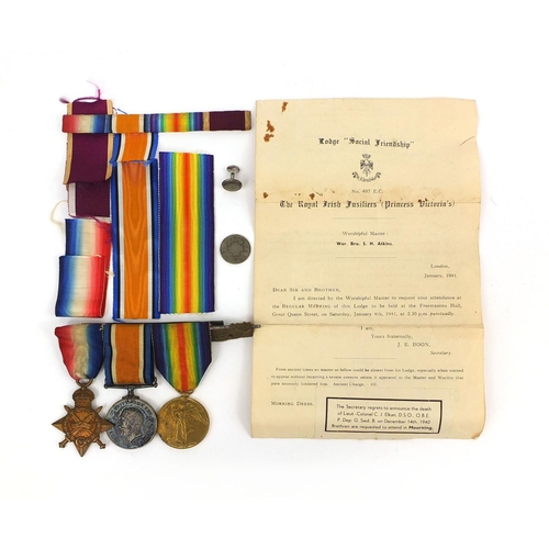 317 - British Military World War I trio awarded to 1735S.SJT.W.BROWN.R.E. comprising The Victory medal, 19... 