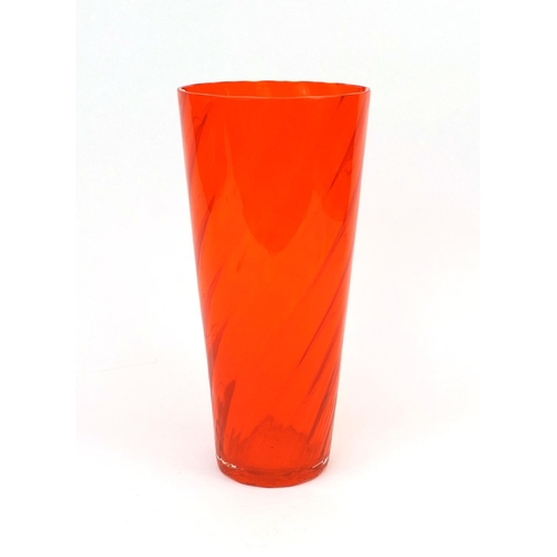 743 - * AMENDED DESCRIPTION 2/5 * Large Whitefriars style tangerine glass vase, 31cm high