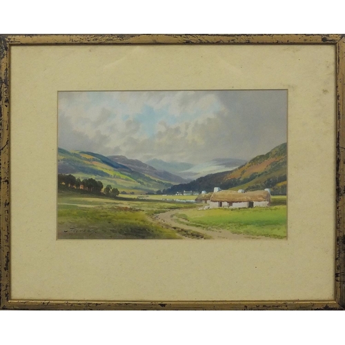 1280 - George Trevor - Watercolour, landscape, Antrim Glen, inscribed verso, mounted and framed, 26cm x 17c... 