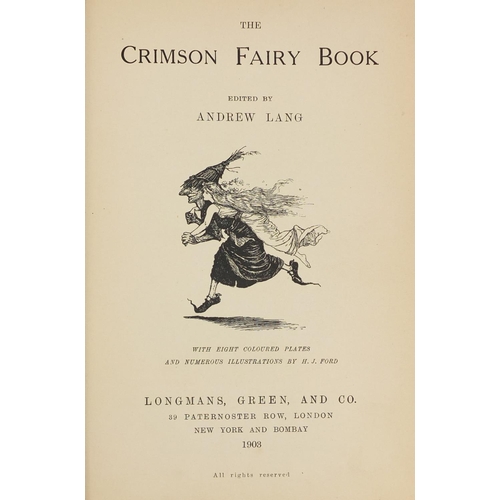 232 - The Crimson Fairy book edited by Andrew Lang, first edition hardback book 1903 with eight coloured p... 