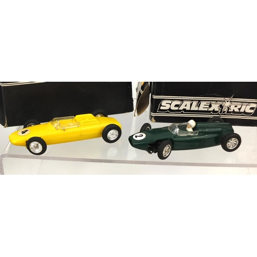 417 - Group of vintage model racing vehicles, some boxed Scalextric including C.125 Porsche Turbo 935, C12... 
