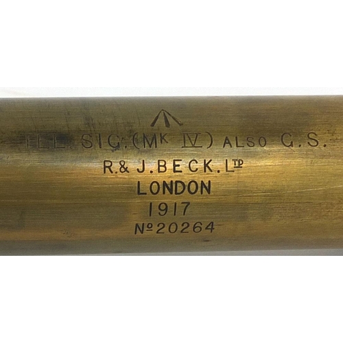 383 - Military interest MK IV 1917 three drawer telescope by R & J Beck of London, together with an aditio... 