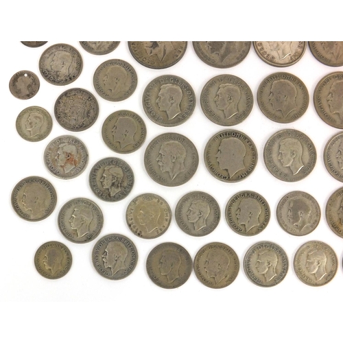 2777 - British pre decimal coinage including half crowns, shillings and six pence's, approximate weight 3.6... 