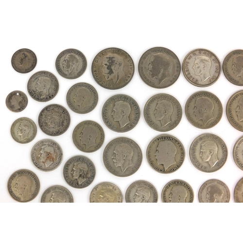 2777 - British pre decimal coinage including half crowns, shillings and six pence's, approximate weight 3.6... 