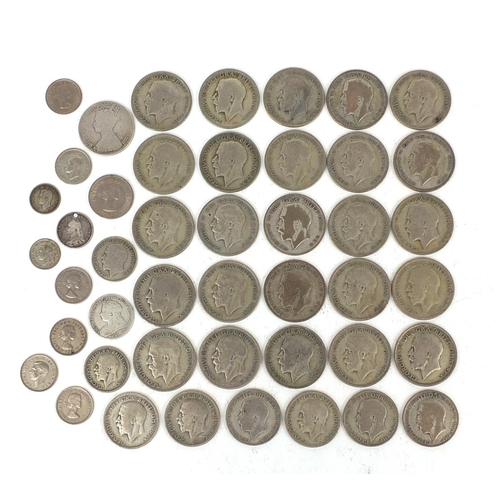 2774 - British pre decimal coinage including half crowns, shillings and six pence's, some Victorian example... 