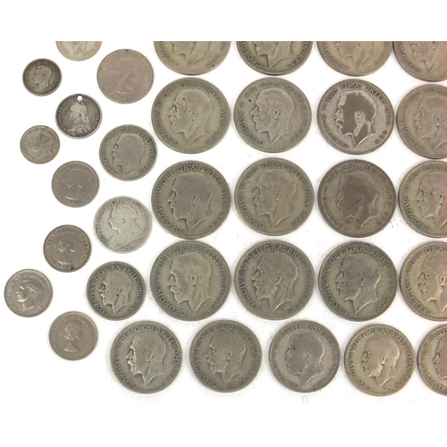 2774 - British pre decimal coinage including half crowns, shillings and six pence's, some Victorian example... 