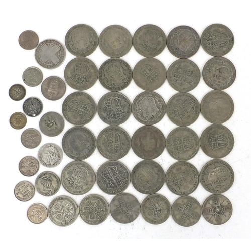 2774 - British pre decimal coinage including half crowns, shillings and six pence's, some Victorian example... 