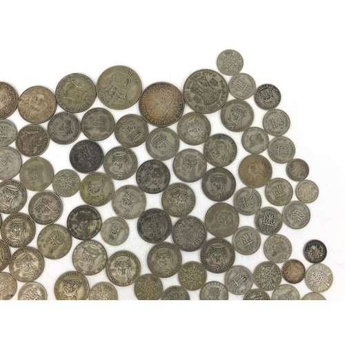 2769 - Large collection of British and World pre decimal coinage including half crowns, shillings, six penc... 