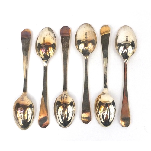 2478 - Set of six silver teaspoons, F.H Sheffield 1959, 11cm long, approximate weight  72.8g