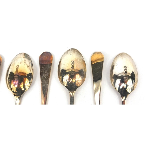 2478 - Set of six silver teaspoons, F.H Sheffield 1959, 11cm long, approximate weight  72.8g