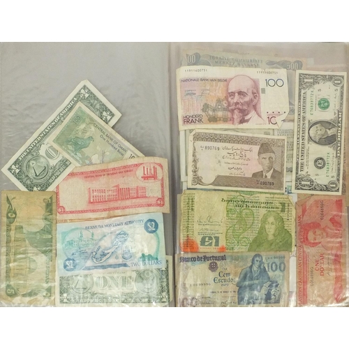 311 - Large collection of World bank notes, including Honk Kong United, States of America and the Middle E... 