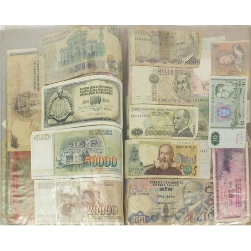 311 - Large collection of World bank notes, including Honk Kong United, States of America and the Middle E... 