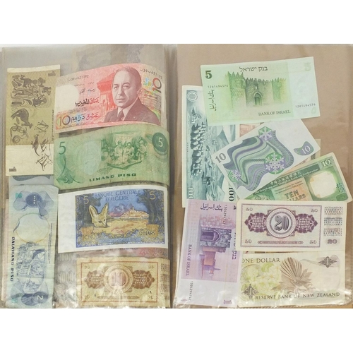 311 - Large collection of World bank notes, including Honk Kong United, States of America and the Middle E... 