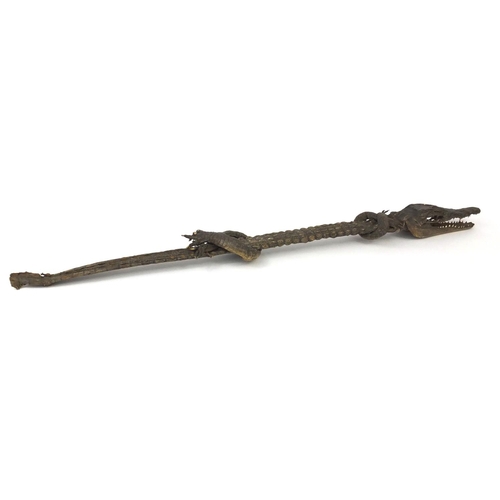 172 - Taxidermy interest baby alligator scabbard, 82cm in length