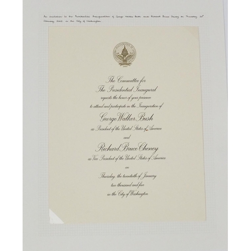 225 - American Presidential ephemera including a dinner menu from 2007 and an 1957 Inagural ball programme