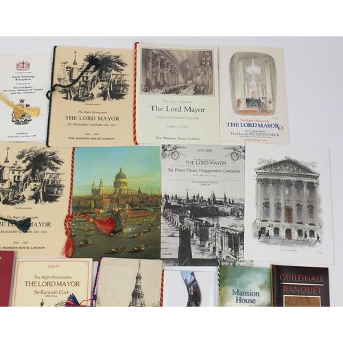 229 - Collection of Lord Mayor of London menus, including one to the Prime Minister of Canada