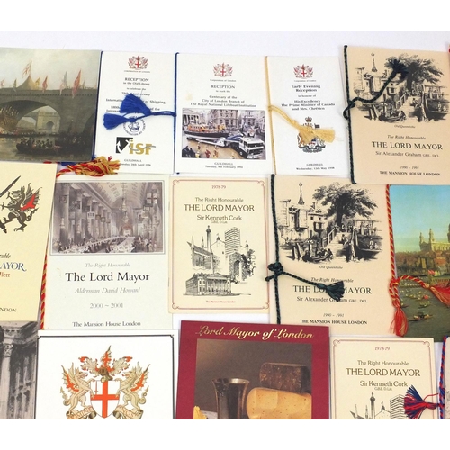 229 - Collection of Lord Mayor of London menus, including one to the Prime Minister of Canada