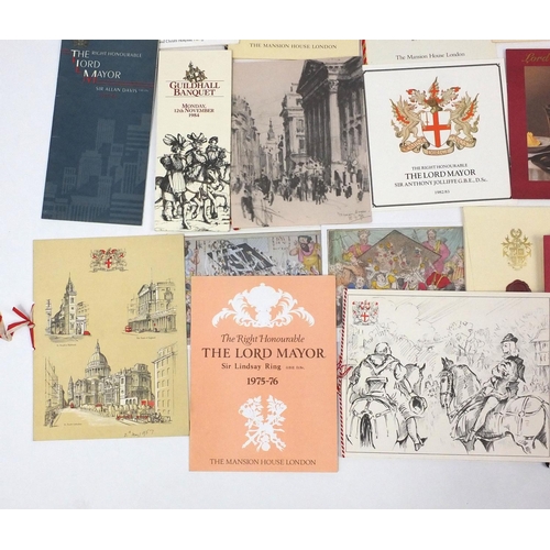 229 - Collection of Lord Mayor of London menus, including one to the Prime Minister of Canada