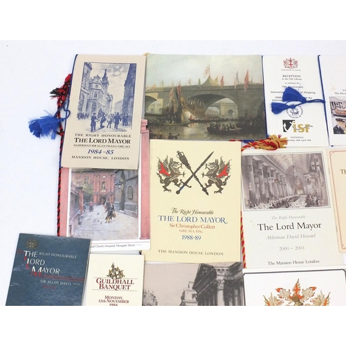 229 - Collection of Lord Mayor of London menus, including one to the Prime Minister of Canada