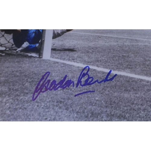 252 - Nine signed coloured photographs each of footballers, comprising George Cohen, Gordan Banks, David B... 