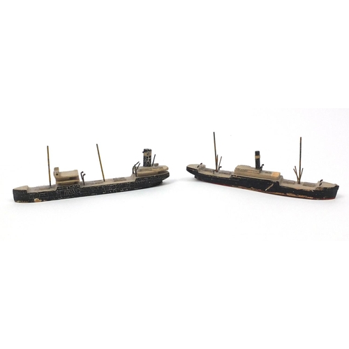 386 - Oak framed display of hand painted Merchant signals, mounted with two ships, 31cm x 30cm excluding t... 