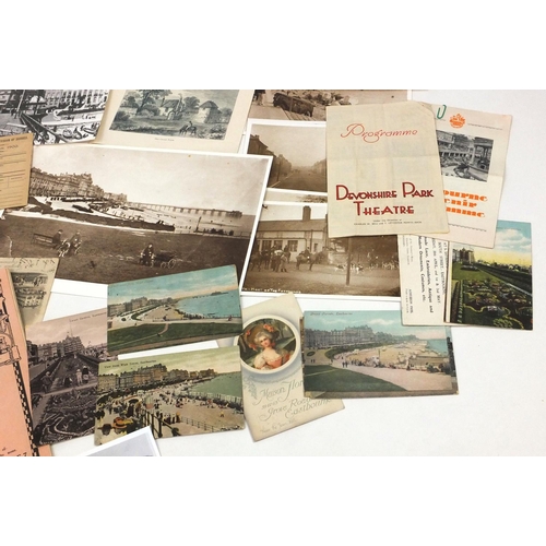 209 - Group of Eastbourne related ephemera including early 20th century black and white photographs of The... 