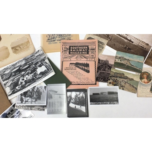 209 - Group of Eastbourne related ephemera including early 20th century black and white photographs of The... 