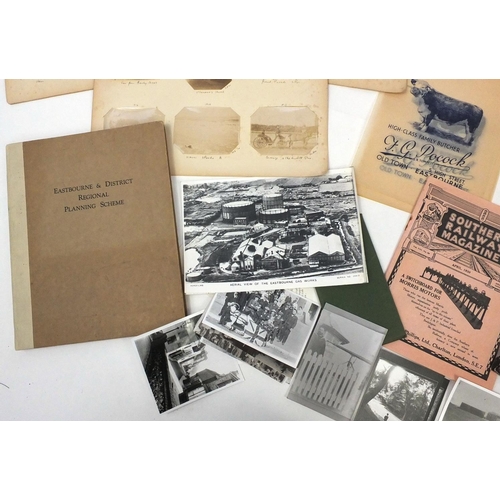 209 - Group of Eastbourne related ephemera including early 20th century black and white photographs of The... 