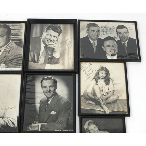 219 - Collection of black and white photographs including Bing Crosby, Bob Hope, Honor Blackman, Vera Lynn... 