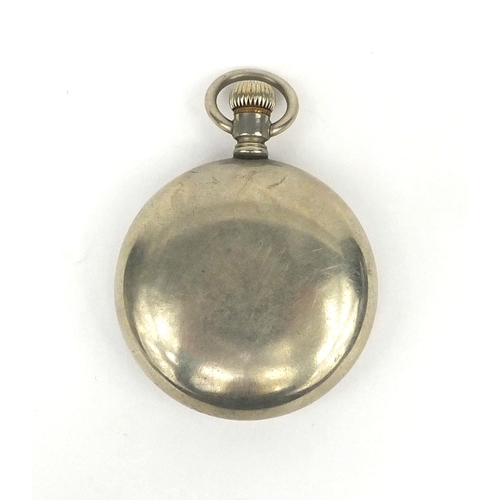 1089 - Sterling American Waltham open face pocket watch, 5.8cm in diameter, approximate weight 138.8g