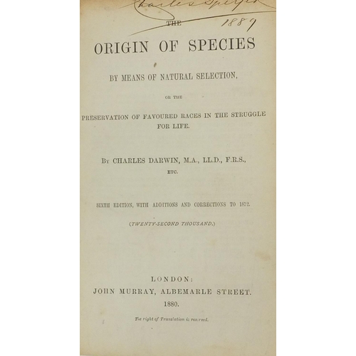 243 - The Origin of Species by Charles Darwin, 19th century hardback book published London, John Murray 18... 