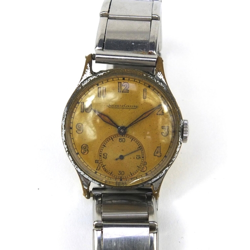 367 - Military interest vintage Jaeger LeCoultre wristwatch with luminous dial and hands, 3cm diameter exc... 