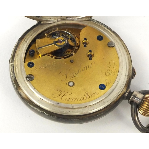 370 - Military interest silver half hunter gentleman's pocket watch, the dust cover engraved '1st Army Cor... 