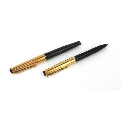 131 - Two Mont Blanc pens comprising a Mont Blanc Meisterstuck 72 fountain pen and a No.77 ballpoint pen c... 