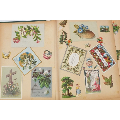 230 - Eight Victorian scrap albums, some with photographs, each containing cut outs including animals, chi... 