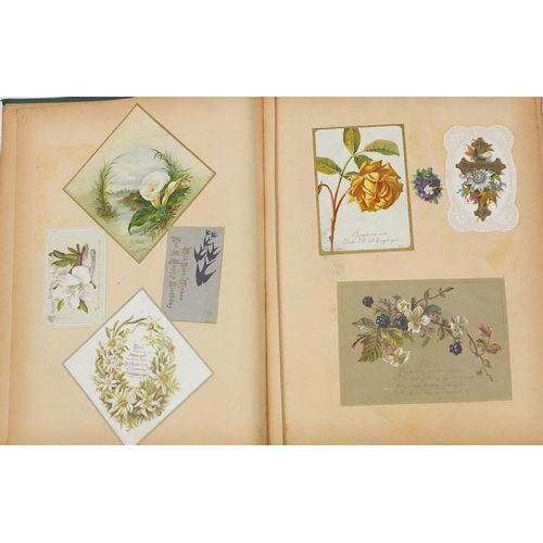 230 - Eight Victorian scrap albums, some with photographs, each containing cut outs including animals, chi... 