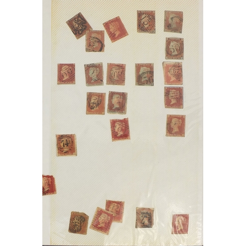 215 - Extensive collection of Victorian penny red and penny black stamps, including two albums, some loose... 