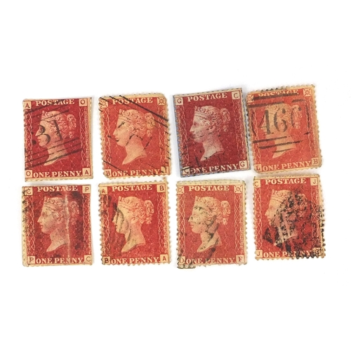 215 - Extensive collection of Victorian penny red and penny black stamps, including two albums, some loose... 