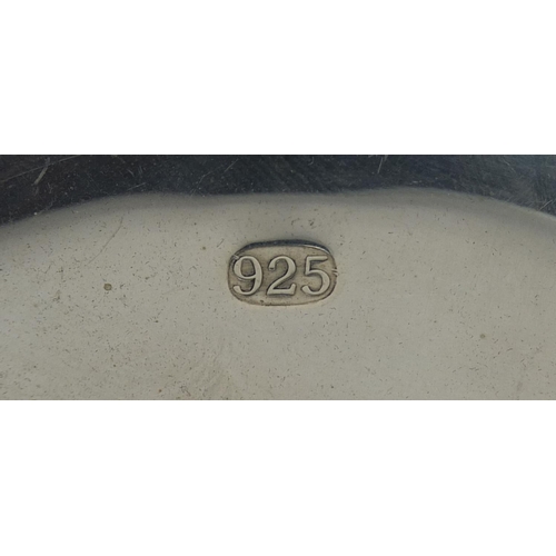 872 - Commemorative silver pin dish together with a hexagonal silver pin cushion, the pin cushion Birmingh... 