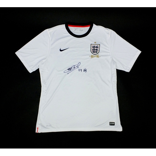 250 - Two signed Steven Gerrard football shirts, comprising one Liverpool shirt and one England shirt sign... 