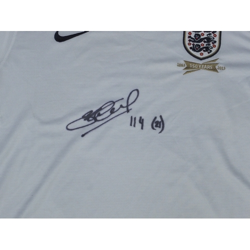 250 - Two signed Steven Gerrard football shirts, comprising one Liverpool shirt and one England shirt sign... 