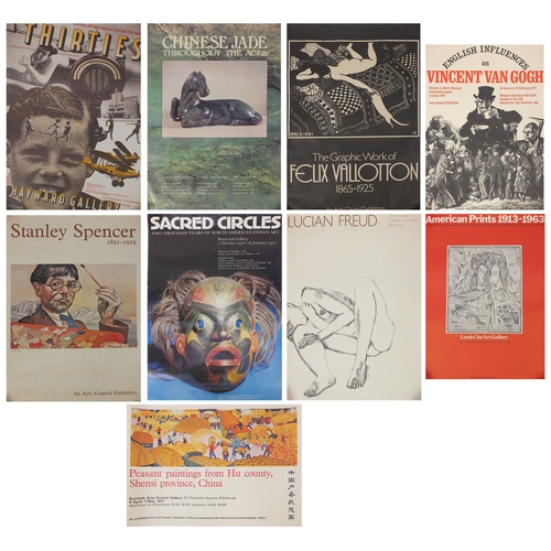 272 - Group of vintage and later gallery posters including The Graphic Work of Felix Vallotton, An Arts Co... 