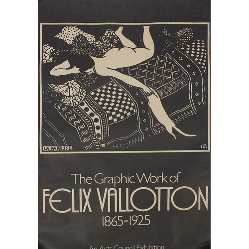 272 - Group of vintage and later gallery posters including The Graphic Work of Felix Vallotton, An Arts Co... 