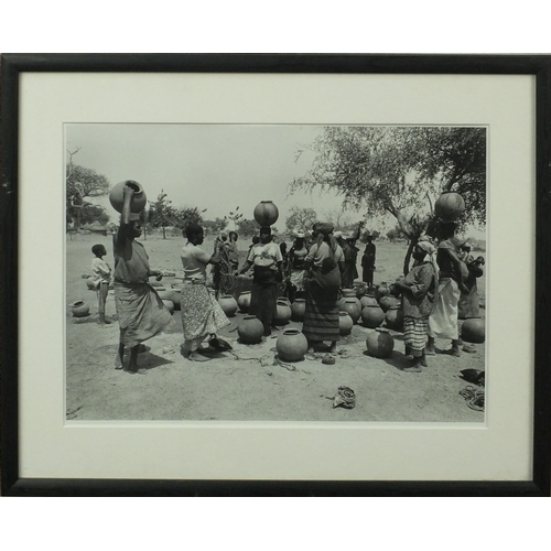 197 - Colin Jones - Upper Volta 1979, black and white photograph of African figures, signed, stamped and t... 