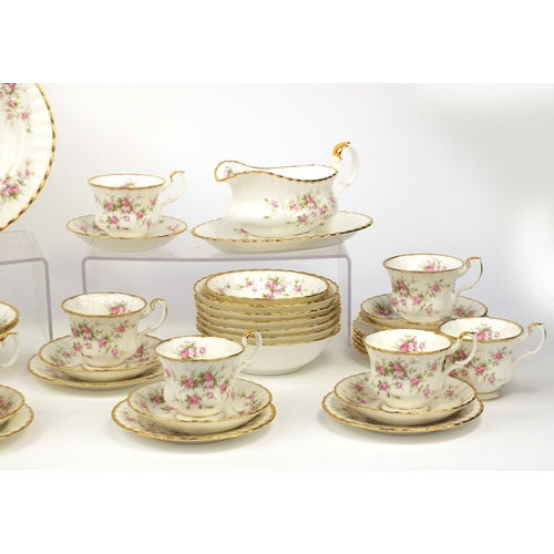 2254 - Royal Albert Victoriana rose dinner/tea ware including trio's, dinner plates and bowls, each cup 8.5... 