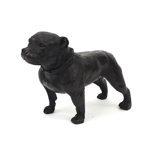 2277 - Bronze study of a Staffordshire Bull Terrier, 31cm in length